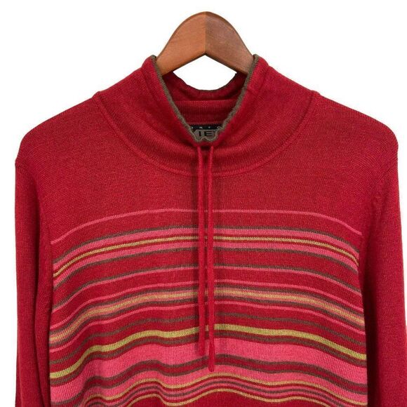 Norton McNaughton View Silk Wool Blend Cowl Neck Sweater Small Red - Picture 3 of 6